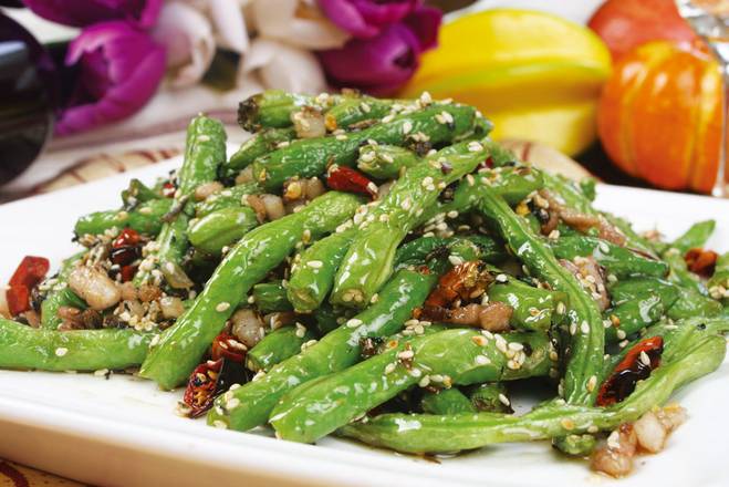 干煸四季豆＋米饭 Dry－fried Green beans and Minced Pork With Rice
